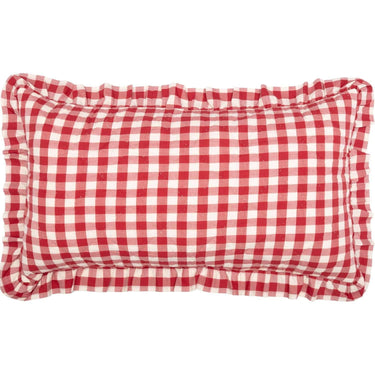 Annie Buffalo Red Check Ruffled King Sham 21x37 VHC Brands - The Fox Decor